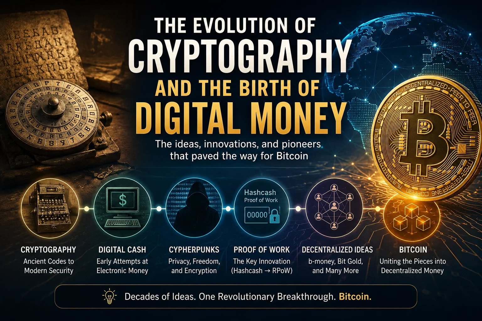 The evolution of cryptography and the birth of digital money